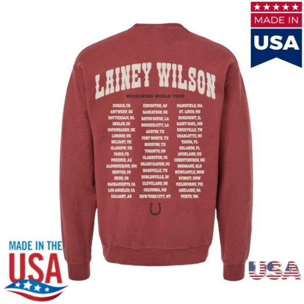 Lainey Wilson Store Merch Whirlwind World Tour Billboard Crewneck