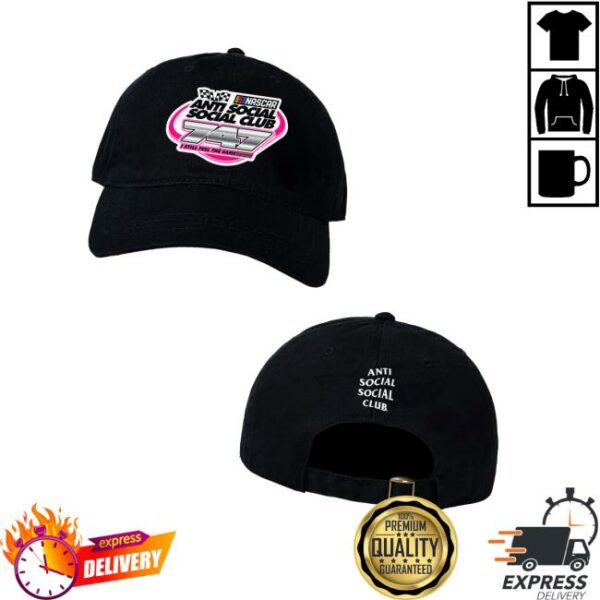Antisocialsocialclub Merch Store Anti Social Social Club X Nascar Black 747 Adjustable Dad Hat