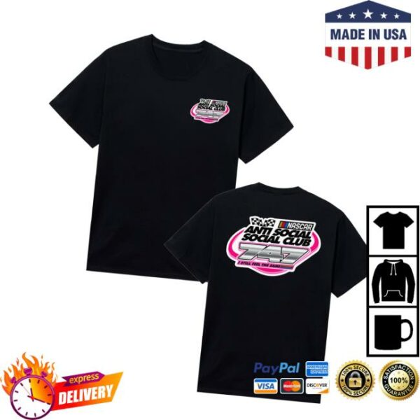 Antisocialsocialclub Merch Store Anti Social Social Club X Nascar Black 747 T-Shirt