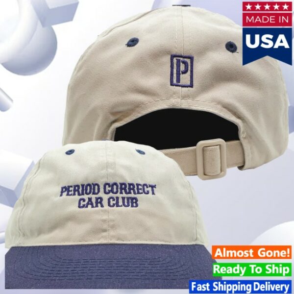 Period Correct Store Merch P-C Car Club Silver Navy Hat