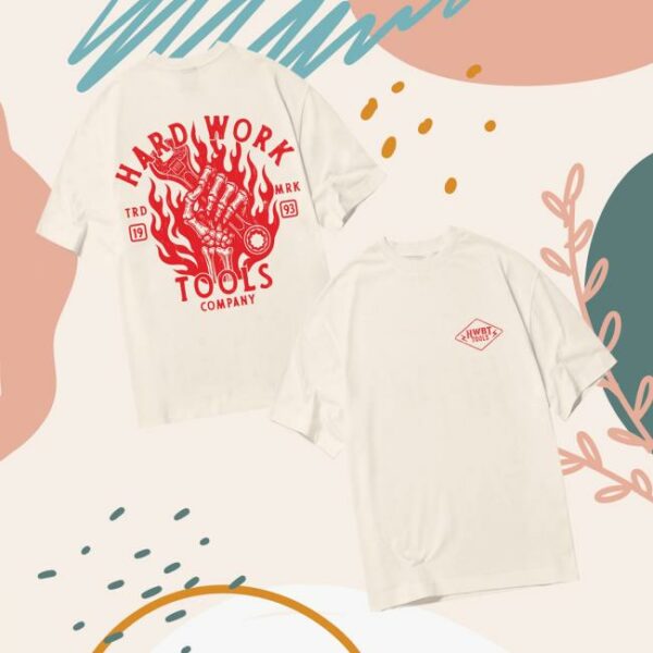 Hwbt Merch Store Tools Company Oversized T-Shirt Off-White