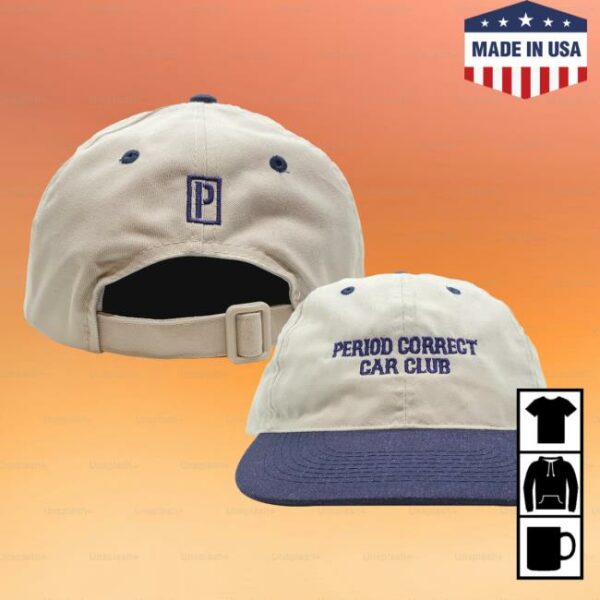 Period Correct Merch Store P.C. Car Club Hat Silver Navy