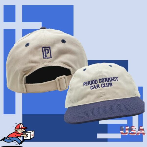 Period Correct Merch Store P.C. Car Club Hat Silver Navy