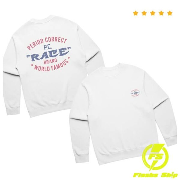 Period Correct Merch Store Race Crewneck White