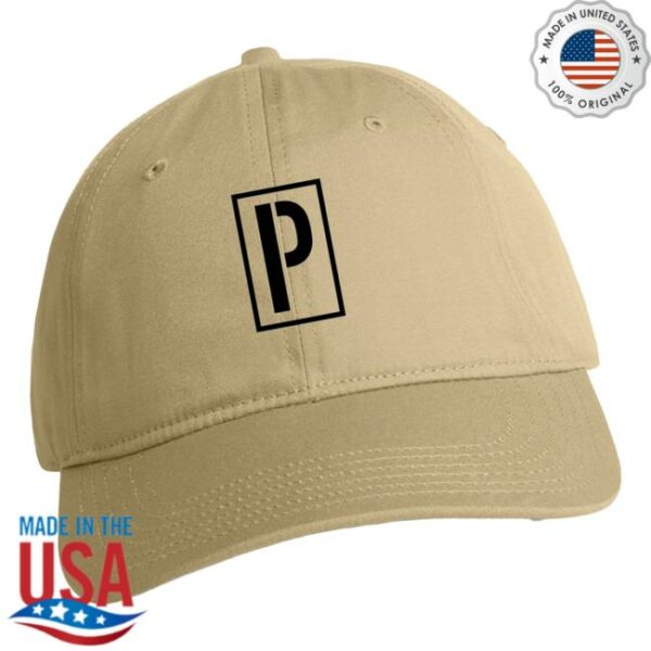 Period Correct Merch Store Stencil P 3D Embroider Hat Khaki