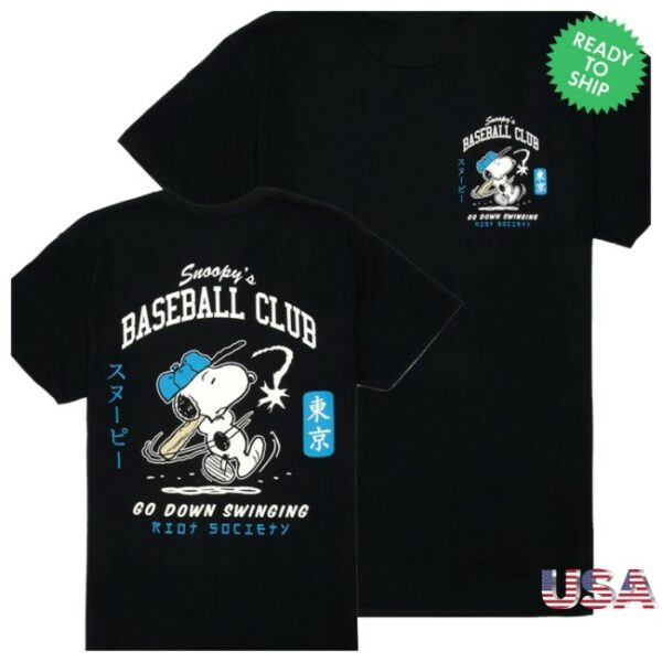 Tillys Store Merch Riot Society X Peanuts Snoopy’s Baseball Club Mens Tee