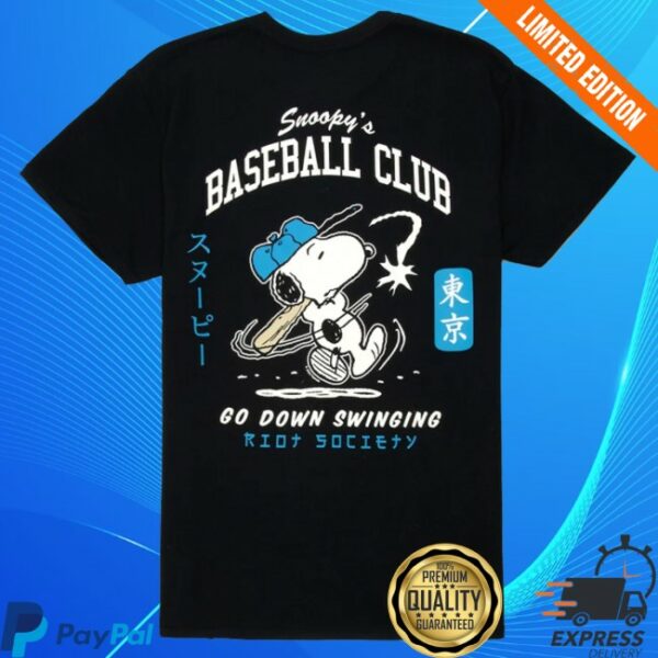 Tillys Store Merch Riot Society X Peanuts Snoopy’s Baseball Club Mens Tee