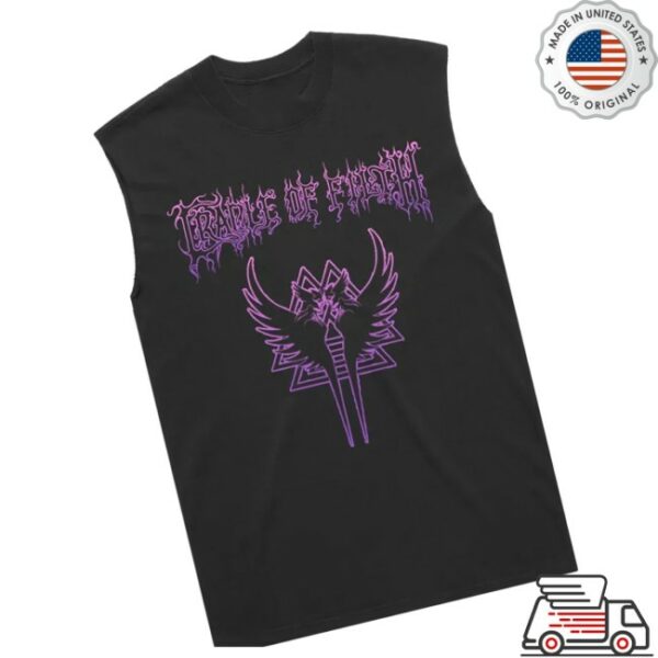 Cradle Of Filth Store Merch Cradle Of Filth Purple Valkyrie Sigil Faded Black Tank Top