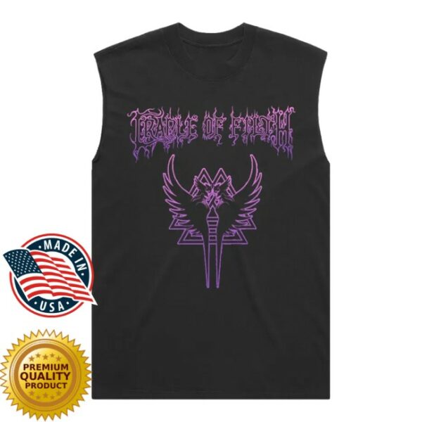 Cradle Of Filth Store Merch Cradle Of Filth Purple Valkyrie Sigil Faded Black Tank Top