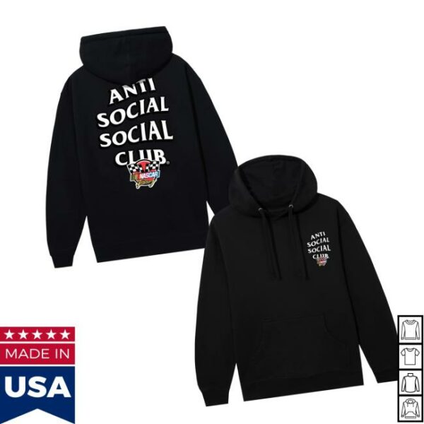 Antisocialsocialclub Merch Store Assc X Motorsport Hoodie Black