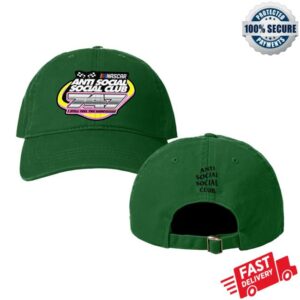 Antisocialsocialclub Merch Store Assc X Nascar 747 Cotton Dad Cap Green