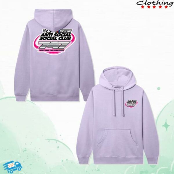 Antisocialsocialclub Merch Store Assc X Nascar 747 Hoodie Plum