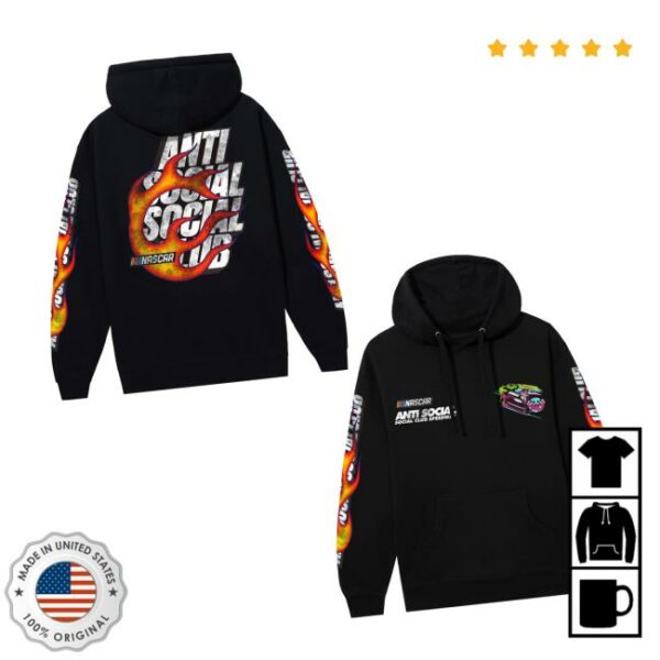 Antisocialsocialclub Merch Store Assc X Nascar Daytona Hoodie Black
