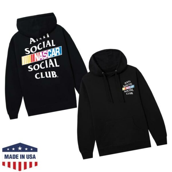 Antisocialsocialclub Merch Store Assc X Nascar Games Hoodie Black