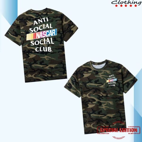 Antisocialsocialclub Merch Store Assc X Nascar Games Tee Woodland Camo