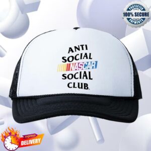 Antisocialsocialclub Merch Store Assc X Nascar Games Trucker Hat Black White