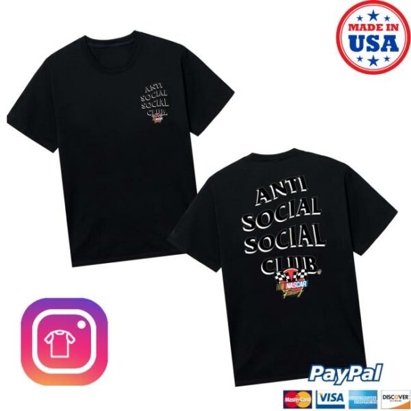 Antisocialsocialclub Merch Store Assc X Nascar Motorsport Tee Black