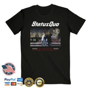 Status Quo Store Merch The Party Aint Over Black Tour Tee