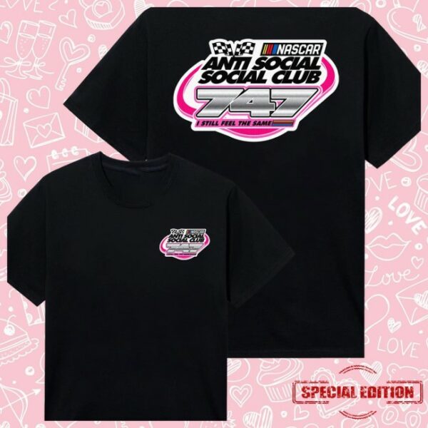 Anti Social Social Club Store Merch Assc X Nascar 747 Black Tee