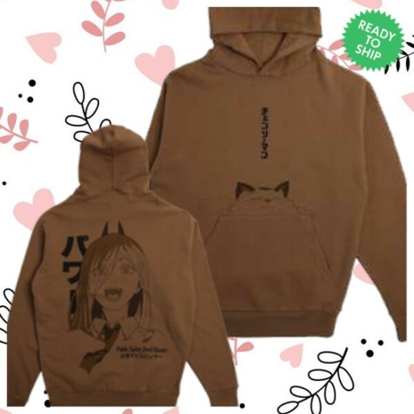 Crunchyroll Store Merch Chainsaw Man Power And Meowie Hoodie Sweatshirt