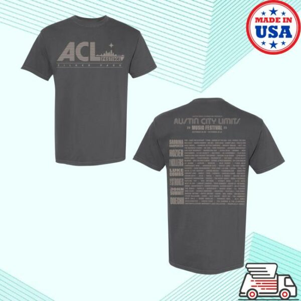 Aclfestival Store Merch Acl Fest Skyline Lineup Tee
