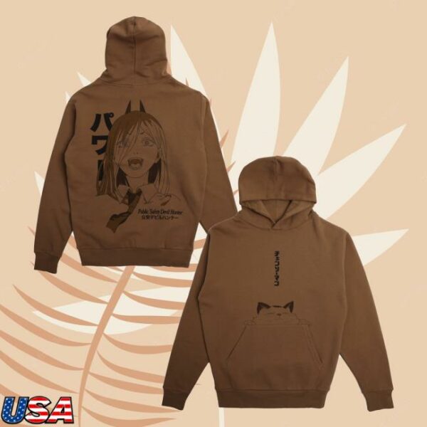 Crunchyroll Merch Store Chainsaw Man Power And Meowie Hoodie Sweatshirt