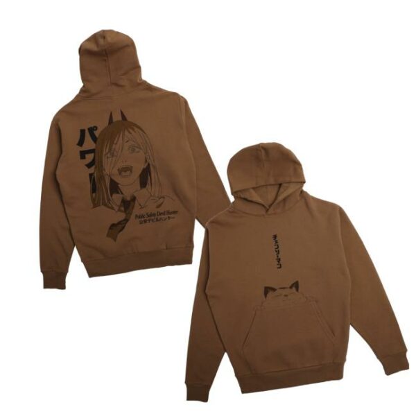 Crunchyroll Merch Store Chainsaw Man Power And Meowie Hoodie Sweatshirt