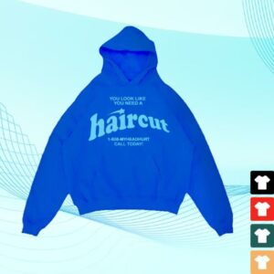 Haircut Merch Store Blue Haircut Hoodie