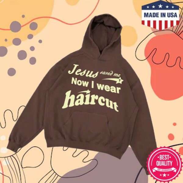 Haircut Merch Store Jesus Hoodie Brown