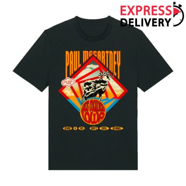 Paul Mccartney Store Merch Got Back 2025 Des Moines Event T-Shirt