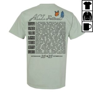 Acl Festival Store Merch Bluebonnet Skull Lineup Tee