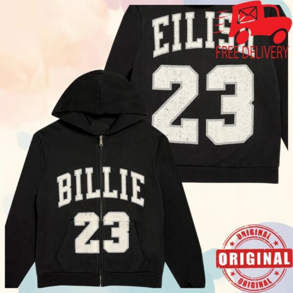 Billie Eilish Store Merch Billie 23 Zip Hoodie