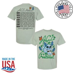 Acl Festival Merch Store Bluebonnet Skull Lineup Tee