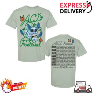 Aclfestival Store Merch Bluebonnet Skull Lineup Tee