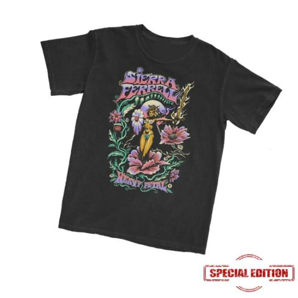 Sierra Ferrell Merch Store Blk Heavy Petal Ss Tee