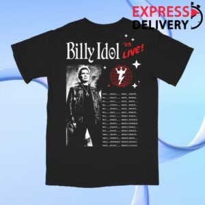 Billy Idol Store Merch Live ’25 Tour Black T-Shirt
