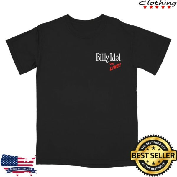 Billy Idol Store Merch Live ’25 Tour Black T-Shirt
