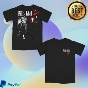 Billy Idol Merch Store Live ’25 Tour Black T-Shirt