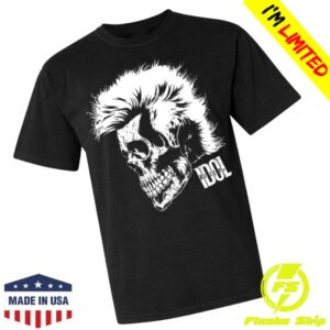 Billy Idol Store Merch Billy Skull Black T-Shirt