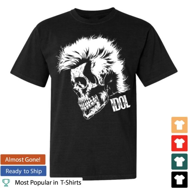 Billy Idol Store Merch Billy Skull Black T-Shirt