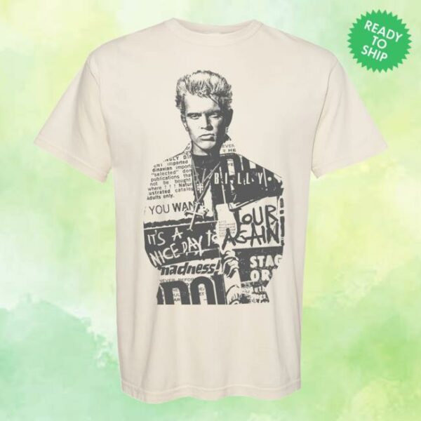 Billy Idol Merch Store Billy Newspaper T-Shirt
