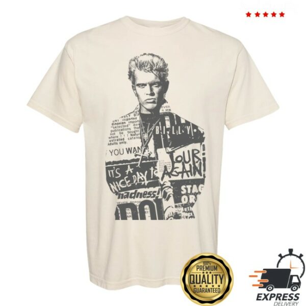 Billy Idol Store Merch Billy Newspaper T-Shirt