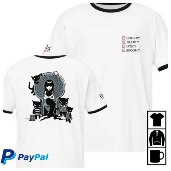 Emily Strange Store Merch Creepy, Kooky, Ooky, & Spooky Ringer Tee