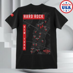 Hardrock Store Merch Adult Fit Manhattan Map In Black Tee