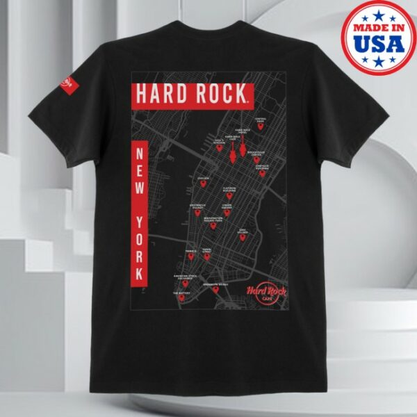 Hardrock Store Merch Adult Fit Manhattan Map In Black Tee