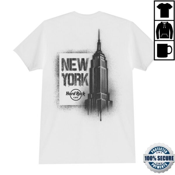 Hardrock Store Merch Adult Fit Nyc Empire State Stencil In White Tee