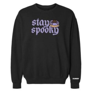 Dunkin Runs On Merch Store Stay Spooky Crewneck Black