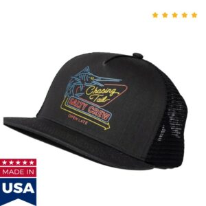 Billioncreation Store Merch Salty Crew Good Times Foamie Mesh Trucker Snapback Hat Black