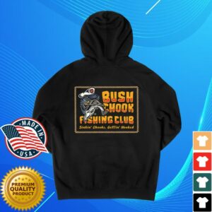 Bush Chook Store Merch Shop Fishing Club Black Hoodie