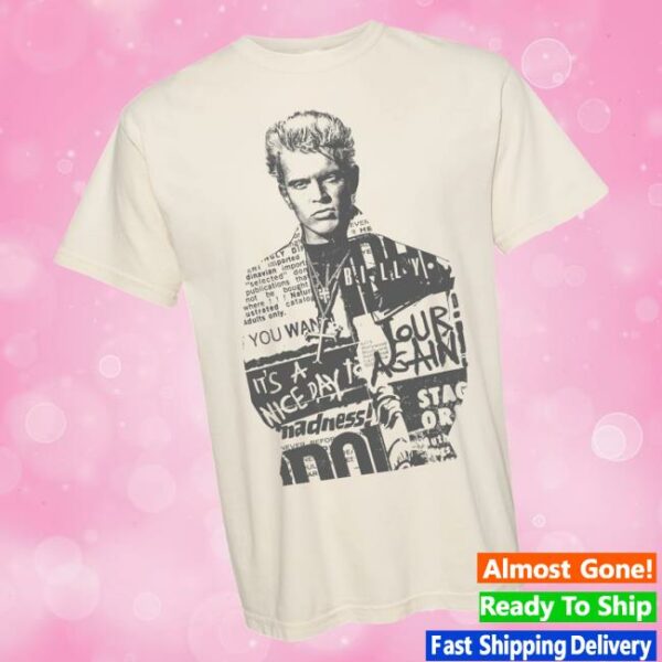 Billy Idol Merch Store Billy Newspaper T-Shirt